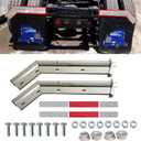 Chrome Angled Spring Loaded Mud Flap Hanger Bracket Set 1-1/8" Bolt Spacing 27.5" Length with Reflective Tapes fit for Semi Trucks, 2PCS
