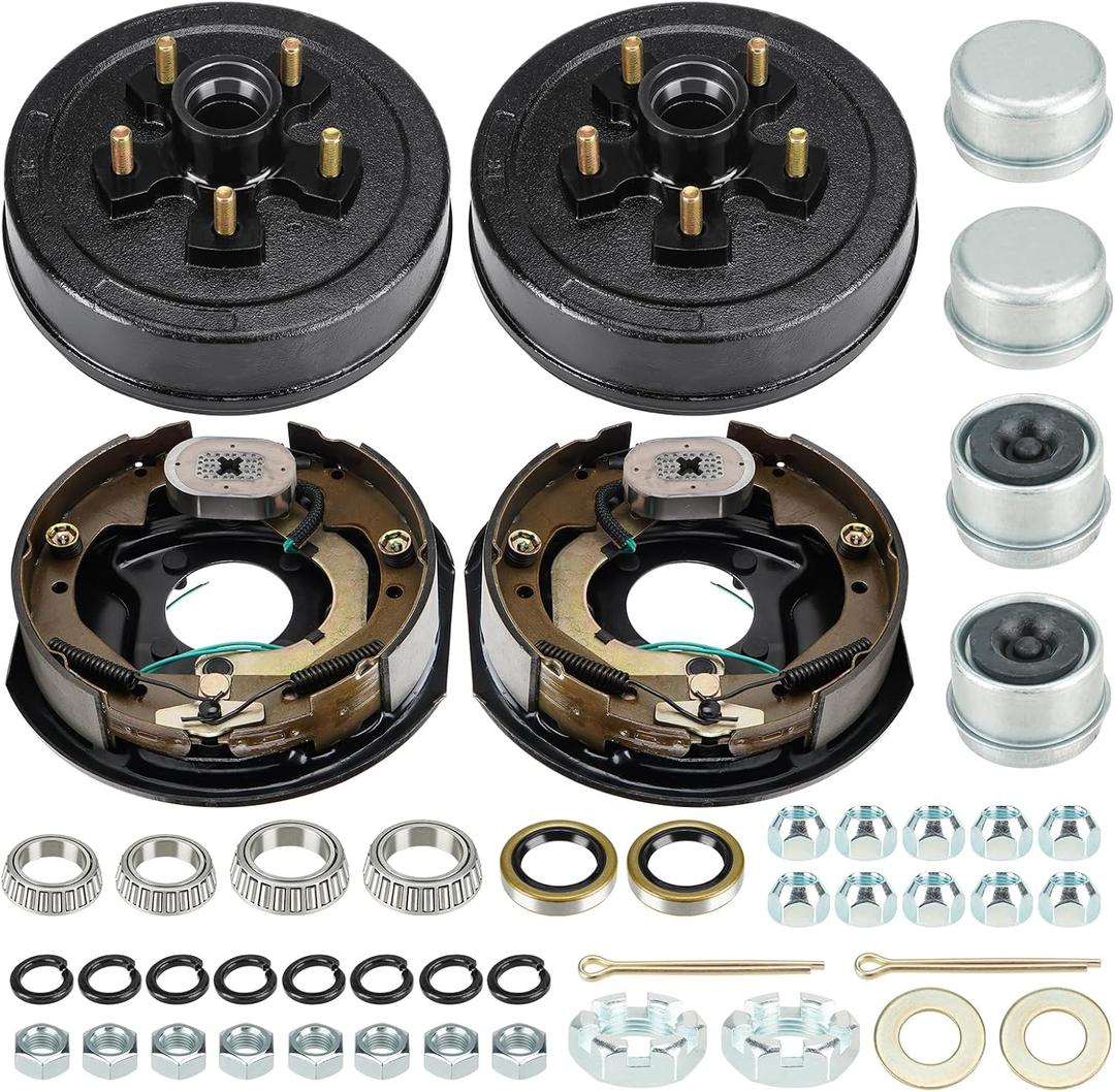 Youxmoto 5 on 5 Trailer Brake Drum Kit, 10" X 2-1/4", for 3,500 lbs. Axle, for Dexter RVs Electric Brakes Drums Assembly. NOT FITS 5 ON 4.5.