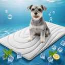 Cooling Mat for Dogs, 36"x23" Self-Cooling Dog Bed with Arc-Chill Technology 3.0, Non-Slip Washable Pet Cooling Pad for Small & Medium Dogs, Indoor Outdoor Kennel Floor Use - Grey