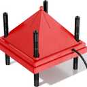 Brooder Plate for Chicks, 10" x 10" Chick Brooder Heater with Anti-Roost Cone Red