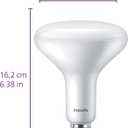 PHILIPS LED 65W BR40 4-Pack Ultra Definition Soft White (2700K) 800 Lumen (10W = 65W) Dimmable Frosted Flicker-Free Light Bulbs