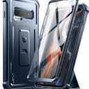 Dexnor for Samsung Galaxy S10+ Plus Case, [Built in Screen Protector and Kickstand] Heavy Duty Military Grade Protection Shockproof Protective Cover for Samsung Galaxy S10 Plus Blue