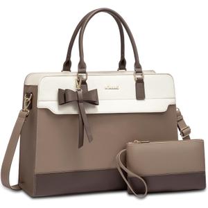 LOVEVOOK Laptop Tote Bag for Women,Leather Work Bag, Waterproof Business Teacher Bag,Large Computer Handbag Purse Briefcase,Office Gifts for Women, 17.3 Inch