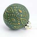 Green and Gold Rustic Christmas Ball Ornaments, 3.15 inches Vintage Christmas Tree Decorations, 12 PCS Large Shatterproof Neutral Farmhouse Luxury Xmas Ornaments for Home Decor