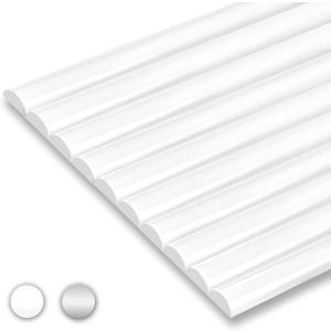 STICKGOO 10-Pack Peel and Stick Trim for Backsplash Tile Edge, 12" Tile Edge Trim Self-Adhesive Liner for Corner Decor in White