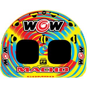 WOW Sports Macho Combo Towable Tubes for Boating, Accessories for Tubing, Water Tube for Boats - Double Seater 2 Person 340 lbs Capacity