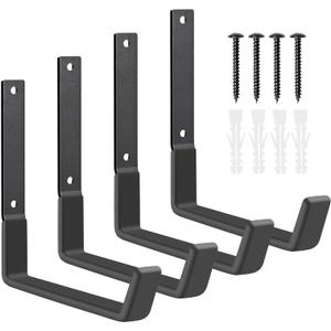 Heavy Duty Utility Hooks, Garage Storage Wall Mount Steel Hooks, Garden Tool Hanger, Garage Organizer for Tool, Ladder, Folding Chair, Hose, Ropes, Bike, etc.(4 Large, 7.7 Inches)