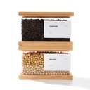 Bamboo Food Dispenser | Kitchen Organizers and Storage | Airtight Pantry Organizers and Storage Container | Cereal, Rice, Flour, Snack Storage (2, Small)