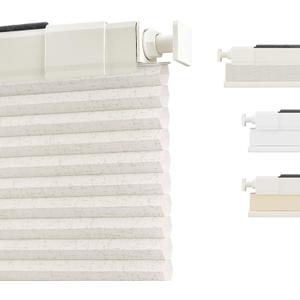 SUNOFF Cordless No Drill Light Filter Cellular Shades, 26" W x 48" H, Linen