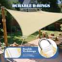 ECOOPTS 14'x14' HDPE Sun Shade Sail Rectangle Canopy Shades for Outdoor Patio Pergola Cover Blockage 95% UV Resistant(Beige)