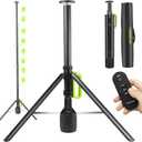 Tresda Rechargeable Telescopic Camping Light, 8.4FT LED Work Light with Tripod Stand & Remote Control, 3000LM Super Bright, 3 Color Temps, Portable Tripod Lights for Outside, Sports, Emergency