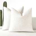 24x24 Boucle Throw Pillow Covers, Set of 2, White