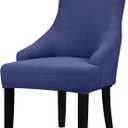Lellen Stretch Wingback Chair Cover Slipcover - Reusable Wingback Side Chair Slipcover,Dining Chair Covers,Arm Protector Seat Cover for Dining Room Banquet Home DecorNavy, 1PC (01 T-shaped Twill Navy)
