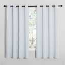 NICETOWN Blackout Curtain Panels for Bedroom, 2 Panels, W52 x L60-inch, Greyish White, Thermal Insulated Grommet Top Blackout Draperies and Drapes for Basement