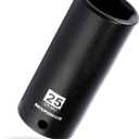 MIXPOWER 1/2" Drive Deep Impact Socket,CR-MO,25mm,6 Point, Radius Corner Design, Axle Nut Impact Grade Socket for Easy Removal