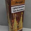 Juegoal Lighted Christmas Table Decorations with Star and 10 LED Lights Battery Operated, Indoor Xmas Thanksgiving Holiday Wedding Party Tabletop Desk Ornament, Set of 2 (Gold, Silver)