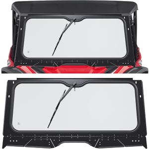 KUAFU Front Glass Windshield Compatible with 2019+ Honda Talon 1000R 1000X 1000X-4 Full Windscreen W/Wiper Aluminum Frame