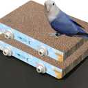 2Pcs 7.4in Paper Bird Toys, Bird Platform, Parrot Toy, Help Birds Clean Beak, Release Stress, Reduce Boredom - Suitable for Macaws, Small Parakeets, and Other Small to Medium-Sized Pet Birds Brown
