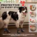 Anti Slip Dog Socks to Prevent Licking Paws - Double Side Paw Covers Dogs Grip Sock for Hardwood Floors, No Twist Dog Booties Grippy Socks for Small Medium Large Senior Dogs, Black and Caramel, M