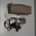 Travel Dual Voltage Hair Dryer Brush 4-IN-1 Portable Mini Hot Air Blow Dryer Straightener & Curler Brush, Titanium Round Blowout Styler Volumizer Tools, 110/240V US/EU/UK Plug for International Travel (Nacre White & Ros Gold)