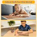party greeting Large Wood Braille Alphabet Board Fingerboard Braille Alphabet and Number Board 12.88.46 In Wood Carved Raised Dot Educational Tool Game Teaching for Blind Visually Impaired Blind Gift