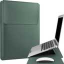 13.3'' /13.6'' Laptop Sleeve Case Leather Bag with Stand Compatible with MacBook Pro 14/MacBook Air 13(M1 M2)/13.3'' Yoga/Dell XPS 13/HP/Matebook 14'' Laptop case, Green