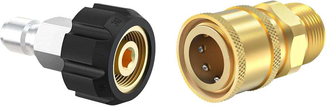 Twinkle Star Pressure Washer Adapter Set Quick Connect Kit, M22 14mm Swivel to 3/8'' Quick Connect