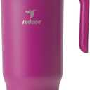 REDUCE Chiller Vacuum Insulated 40 oz Tumbler with Spill-Proof Silicone Straw - Sustainable Tritan Lid with Water Intake Markers - Soft Sit Base Travel Mug - Dishwasher Safe - Berry Bliss