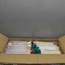 Tandefio 4 Set 5 Arm Gold Candelabra Table Centerpiece with LED Candle 26.8 Tall Acrylic Candle Holder with Lampshades Fit 0.8 for Wedding, Church, Dinner, Birthday, Christmas, Party, Halloween