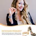 GALPADA High Heel Rhinestone Keychain Elegant Shoe Charm Lightweight Key Ring Pendant for Car Keys Purse Bag Accessory