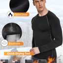 5 or 4 Pack Men's Thermal Compression Shirt Fleece Lined Long Sleeve Athletic Base Layer Cold Weather Gear Workout Top (Black, XL)