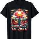 Arizona State Shirt AZ Retro Desert Cactus Family Vacation T-Shirt, Size L