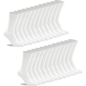 HAVE A TREE Mens Dress Socks White Long Socks For Business Men Casual Socks 3-12Pack (One Size)