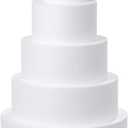 Crafare 5 Tiers Round Foam Cake Dummies Set 20 Inch Tall White Fake Cake Dummy Set 4 6 8 10 12 for Wedding Supplies Baby Shower Birthday Decorating Display