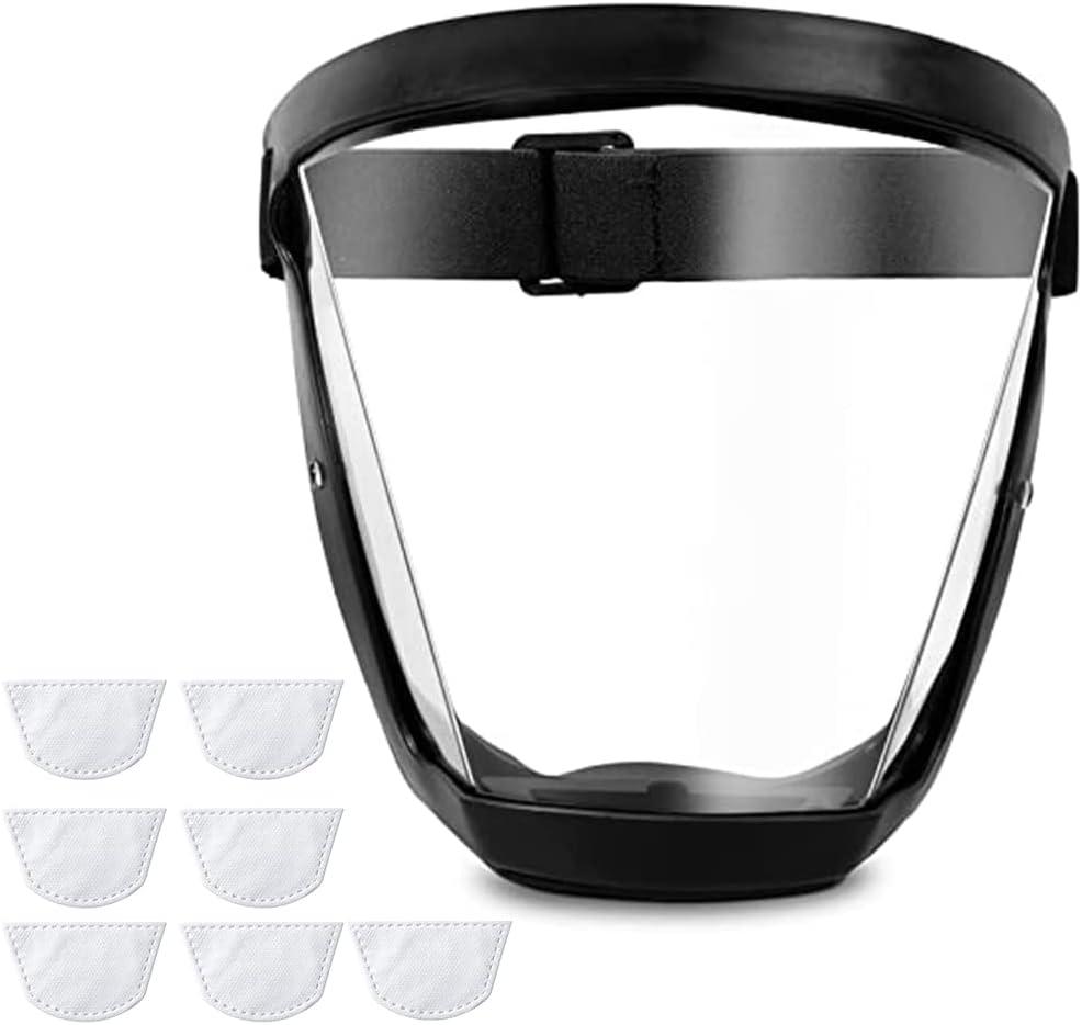 Face Shield for Grinding and Cutting, Clear Full Face Dust Mask Shield for Woodworking, Suitable for Dust and Debris Protection During Home Decoration, Garden Trimming, and Lawn Mowing (1 Count (Pack of 1), Upgraded Black)