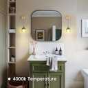 Battery Operated Wall Sconce with Green Tulip Shade Pattern Glass Adjustable Chain Retro Gold Wall Mounted Light, Modern Wall Lamp Fixtures Decor for Bedside Bedroom Indoor Doorway (Battery Operated (1 pack)- Long Cord)