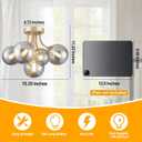 Sputnik Ceiling Light Fixture Smoky Glass Globe Chandelier Gold Globe Sputnik Chandelier 5-Light Semi Flush Mount Ceiling Light Fixture with Smoky Grey Glass for Kitchen Foyer Hallway