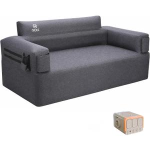 Nice C Inflatable Blow Up Camping Couch with Built-in Pump (2 Person), 2-3 People