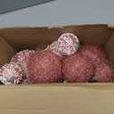 24 Pcs Glitter Christmas Tree Ornaments, Assorted Sizes Sequin Snowflake Shatterproof Christmas Ball Hanging Ornament Set for Xmas Holiday Party New Year Home Decorations (Rose Gold)