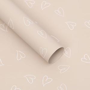 MLSG 20 Sheet Solid Color Heart Wrapping Paper - Waterproof Floral Bouquet Wrapping Paper, Florist Supplies Packaging Paper for Wedding Birthday Gift Wrap Paper (Naked Color)