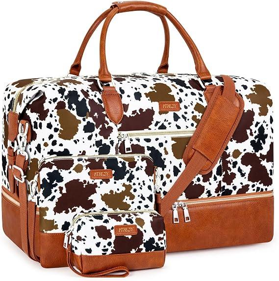 ITIEZY Weekender Overnight Bag for Women - Large Travel Duffel Bag with Shoe Compartment, Gym Duffel Bag Hospital Bag Carry On Tote Bags for Airplanes 1Pc 