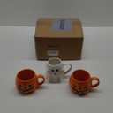 Didaey 3 Pcs 14oz Halloween Pumpkin Mug Ghost Coffee Mug Cute Pumpkin Coffee Cup Halloween Ceramic Cups for Home Decorations