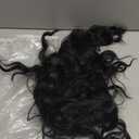 Long Black Curly Wig for Men Women 70s 80s Rock Retro Middle Part Wig for Cosplay Costume Halloween Party Daily Use