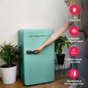 Frigidaire Retro Compact Refrigerator with Chiller, 3.2 cu ft Countertop Fridge, Built-In Bottle Opener, Rounded Corners, Premium, for Office, Bedroom, Dorm Room, Cabin, 18.5D x 20W x 31.5H (Mint)