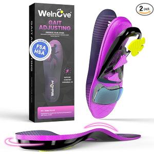 Welnove Running Insoles for Men & Women with Metatarsal Pad for Metatarsalgia,Orthotic Arch Support Insoles for Plantar Fasciitis, Morton's Neuroma, Ball of Foot Pain Relief- L