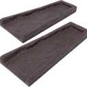 2 Pack Rubber Downspout Splash Block Rain Gutter Down Spout Drain Trays Brown