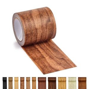 Wood Grain Repair Tape - Self Adhesive Brown Wood Colored Tape for Furniture Repair | Peel & Stick Veneer Strips Trim, Woodgrain Duct Tape for Furniture, Vinyl Floor, Door Patch Kit (Chestnut Maple)