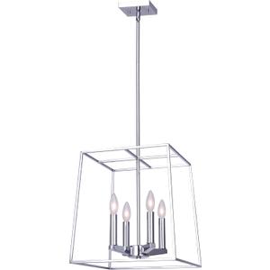 Canarm Coco 4-Light Chandelier, 14-Inch Width Chrome Finish, Adjustable Downrod Height, Transitional Lighting for Dining Room, Living Room and Entryway