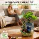 Tabletop Waterfall Fountain, Resin Indoor Desk Fountain with Color-Changing LED Lights, Quiet Pump Small Rockery Water Feature with Faux Bonsai Tree for Home, Office, Bedroom, Relaxation Decor