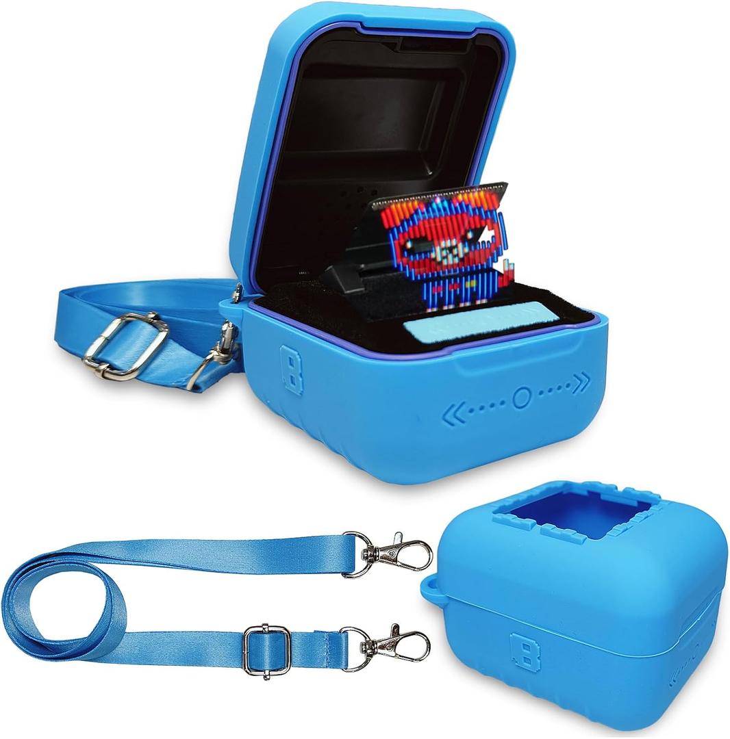 JCHPINE Silicone Cover Case for Bitzee Interactive Digital Pet and Case, Protective Skin Sleeve for Bitzee Virtual Electronic Pets Accessories (for Original 15 Animals) (Blue)